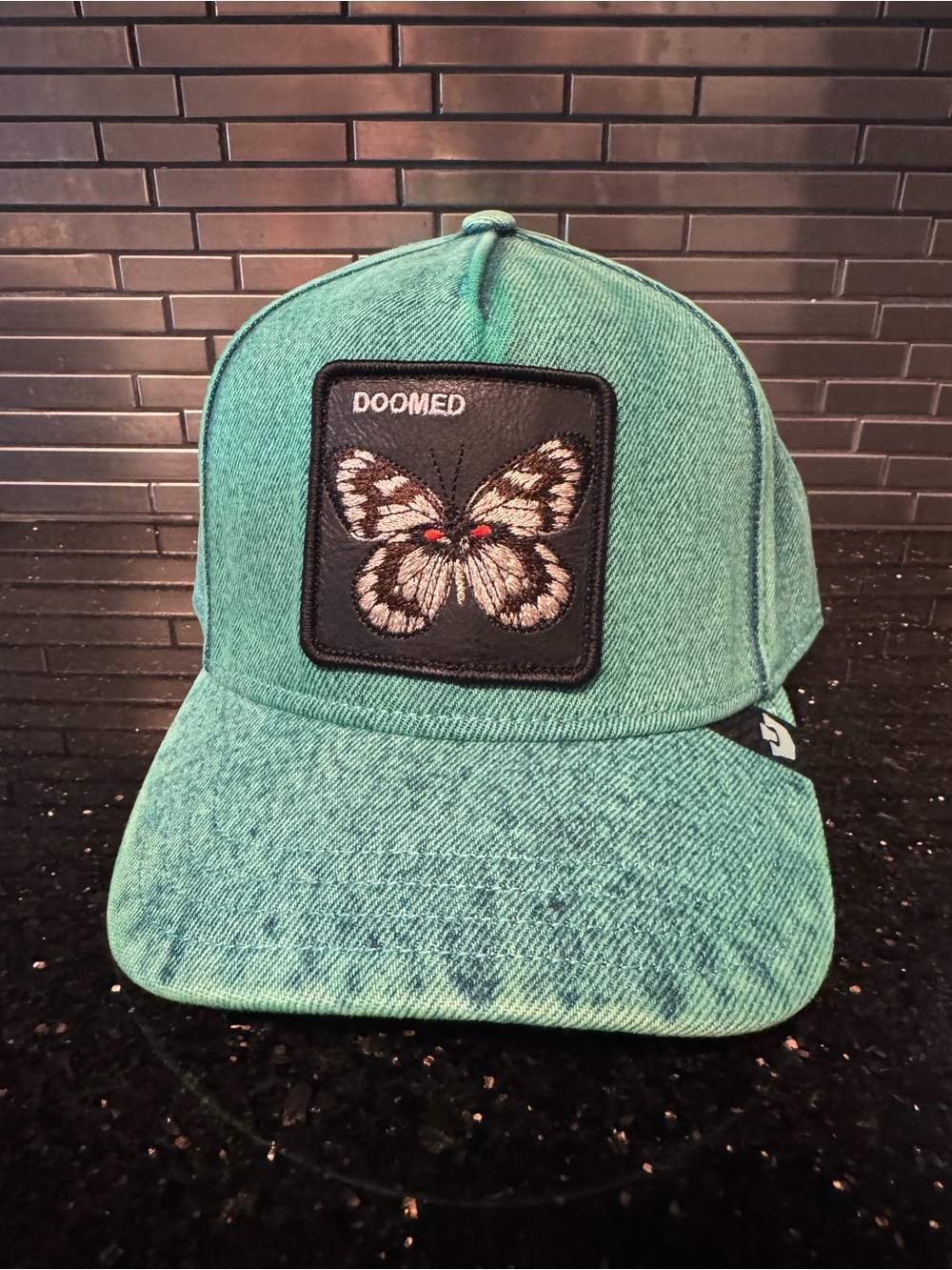 Goorin Bros 🦋 Teal Denim Hat with Butterfly Patch 🦋